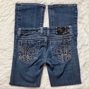 Miss Me Boot Jeans Fleur De Lis Bling Pockets